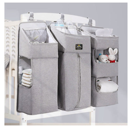 ארגונית 3 חלקים למיטת תינוק – סדר, נוחות ורוגע ליד העריסה 💛